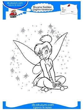 Çocuklar İçin Tinkerbell Boyama Sayfaları 